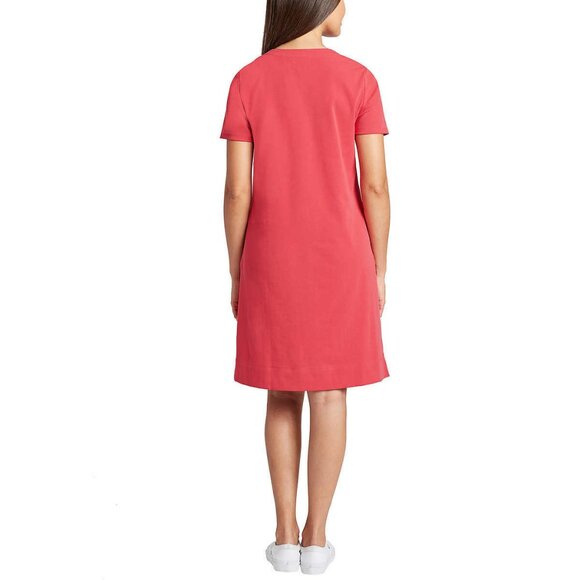 Ellen Tracy V-Notch Short Sleeve Cotton Blend Dress, M NWT - Picture 3 of 3